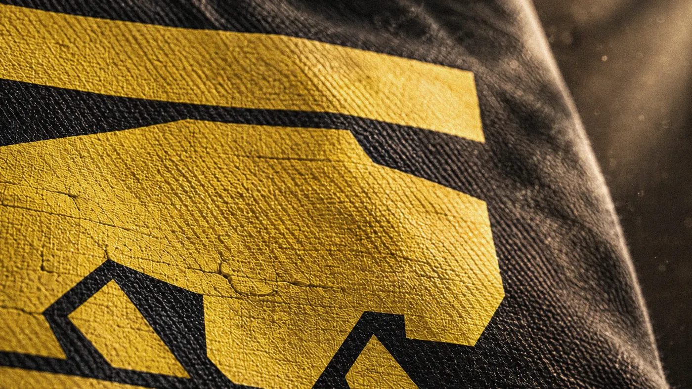 Le bison sérigraphié sur une veste, en gros plan