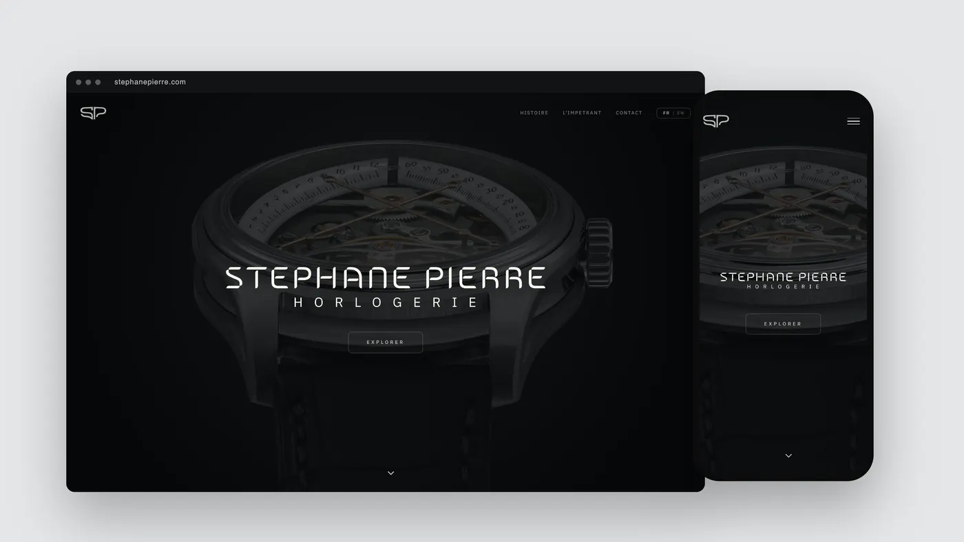 Le site de Stéphane Pierre, sur ordinateur et sur téléphone